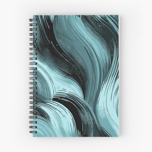 Item preview, Blue Aesthetic motif, light blue and navy brushstrokes, paper marbling,patterns that mimic the fluidity of water or the veining found in natural stone like marble or agate designed and sold by Collagedream.