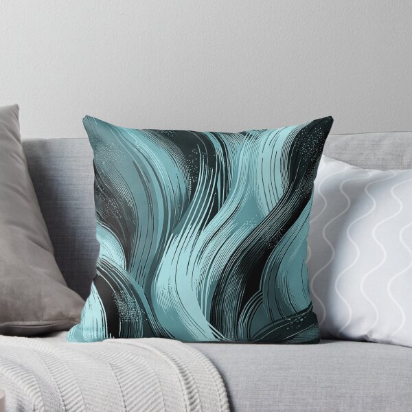 Item preview, Blue Aesthetic motif, light blue and navy brushstrokes, paper marbling,patterns that mimic the fluidity of water or the veining found in natural stone like marble or agate designed and sold by Collagedream.