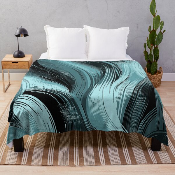 Item preview, Blue Aesthetic motif, light blue and navy brushstrokes, paper marbling,patterns that mimic the fluidity of water or the veining found in natural stone like marble or agate designed and sold by Collagedream.