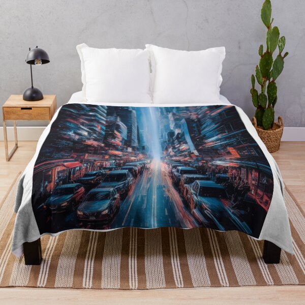 Item preview, Neon City Nights: Abstract Seoul Skyline Art Print - Futuristic Urban Wall Decor designed and sold by ImagineRainbows.