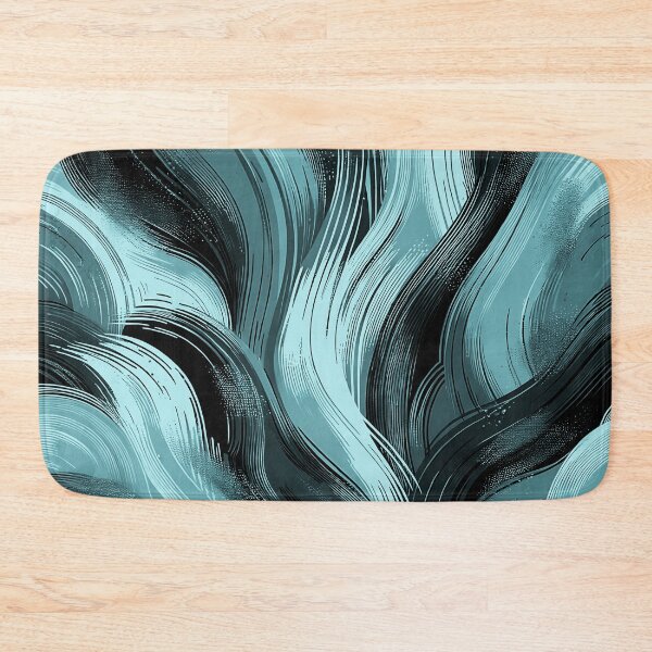 Item preview, Blue Aesthetic motif, light blue and navy brushstrokes, paper marbling,patterns that mimic the fluidity of water or the veining found in natural stone like marble or agate designed and sold by Collagedream.