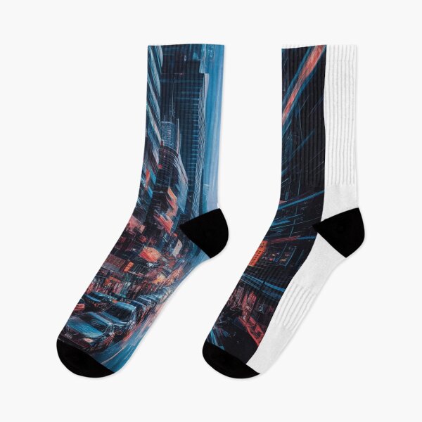 Item preview, Neon City Nights: Abstract Seoul Skyline Art Print - Futuristic Urban Wall Decor designed and sold by ImagineRainbows.