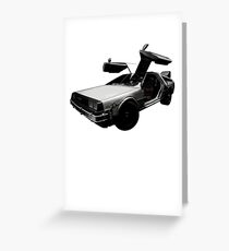 Back to the Future Delorean Marty mcfly 80s film Graphic Tee Retro design Greeting Card