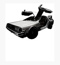 Back to the Future Delorean Marty mcfly 80s film Graphic Tee Retro design Photographic Print