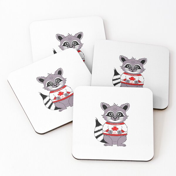Item preview, Cute Raccoon Wearing A Canada Day Sweater designed and sold by Sartoris Art.