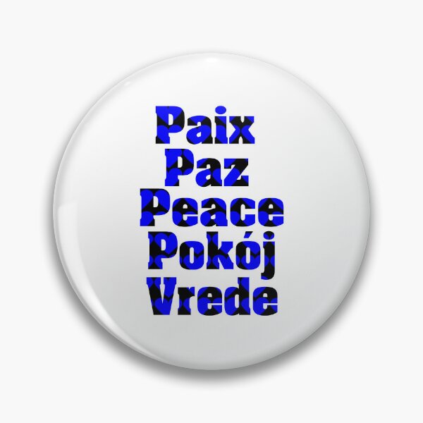 Item preview, Peace in Many Languages Hearts Blue Black designed and sold by ValeriesGallery.