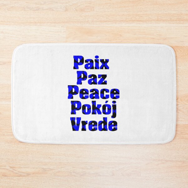 Item preview, Peace in Many Languages Hearts Blue Black designed and sold by ValeriesGallery.