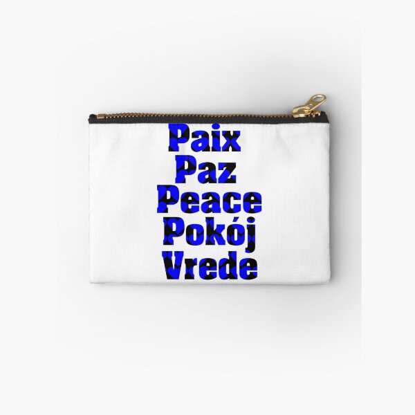 Item preview, Peace in Many Languages Hearts Blue Black designed and sold by ValeriesGallery.
