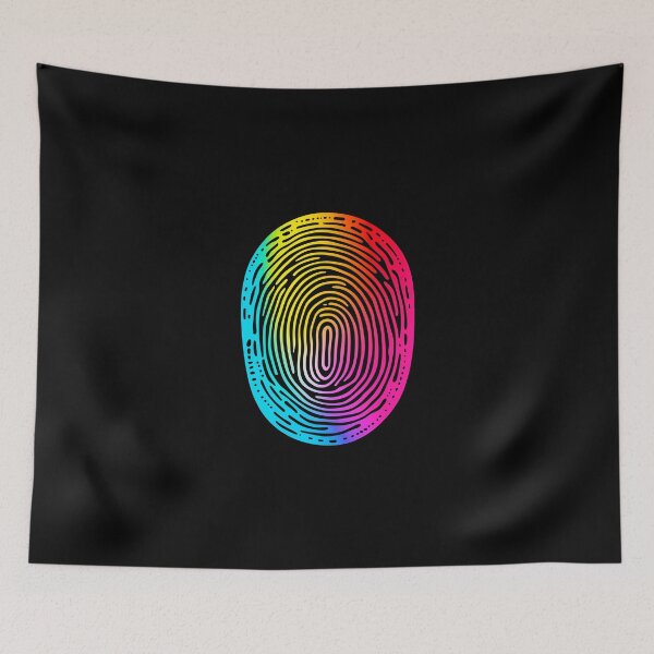 Item preview, Large Rainbow Fingerprint. Minimal Flat Geometric Illustration designed and sold by Cybermariko.