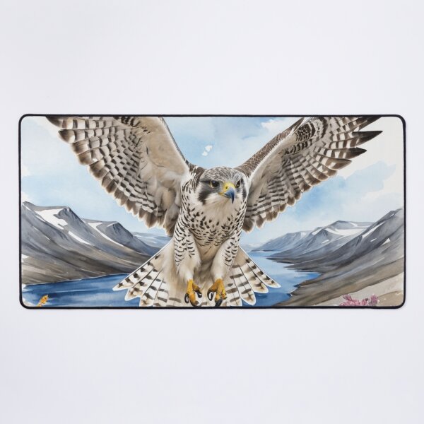 Item preview, Gyrfalcon Swooping Down on Prey in Spring designed and sold by WaterBirdArt.