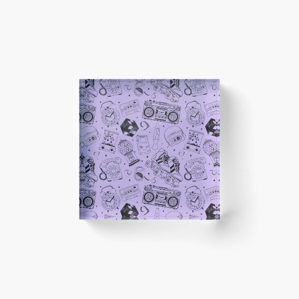 Item preview, 80s Retro Pattern in Purple and Black designed and sold by stefaniagil.