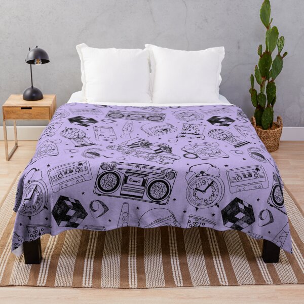 Item preview, 80s Retro Pattern in Purple and Black designed and sold by stefaniagil.