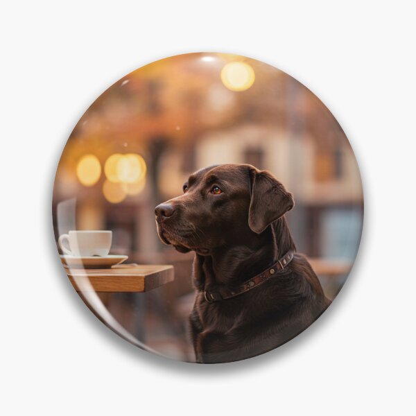 Item preview, Chocolate Lab at a Caffe In Fall designed and sold by Brenda Boudaie.
