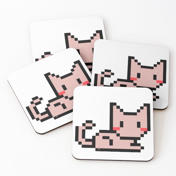 Item preview, Pixel Art Cute Blushing Cat Design designed and sold by K1llexx.