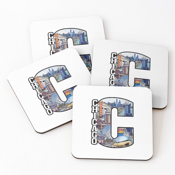 Item preview, "Chicago Cityscape Collage – Bold Typography Art" designed and sold by Evo Desings.