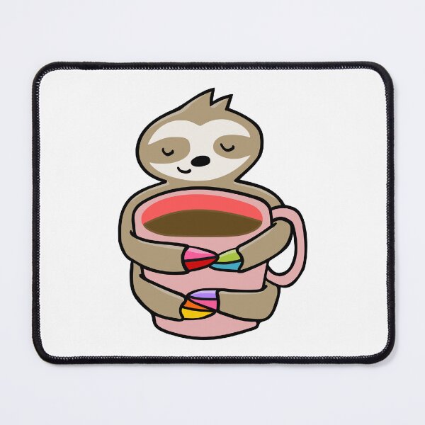 Item preview, Rainbow Coffee Sloth - painted nails - designed and sold by StuckOnGood.
