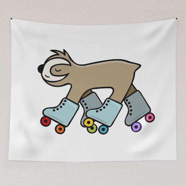 Item preview, Cute Sloth on Roller Skates with Rainbow Wheels  designed and sold by StuckOnGood.