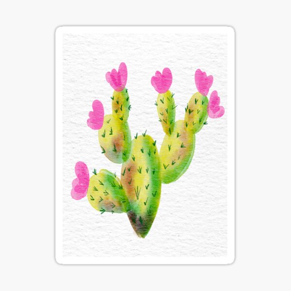 Aperçu de l'œuvre Cactus à l'aquarelle créée et vendue par RileyRayDesign.