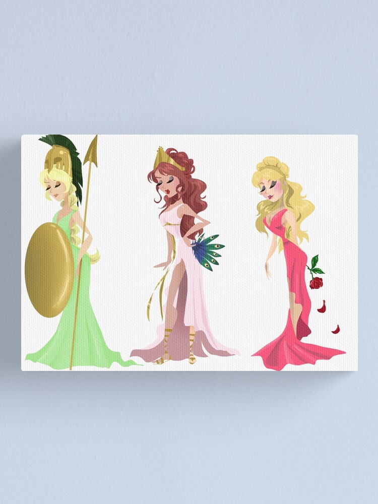 Athena Hera And Aphrodite Canvas Print By Jonasemanuel Redbubble