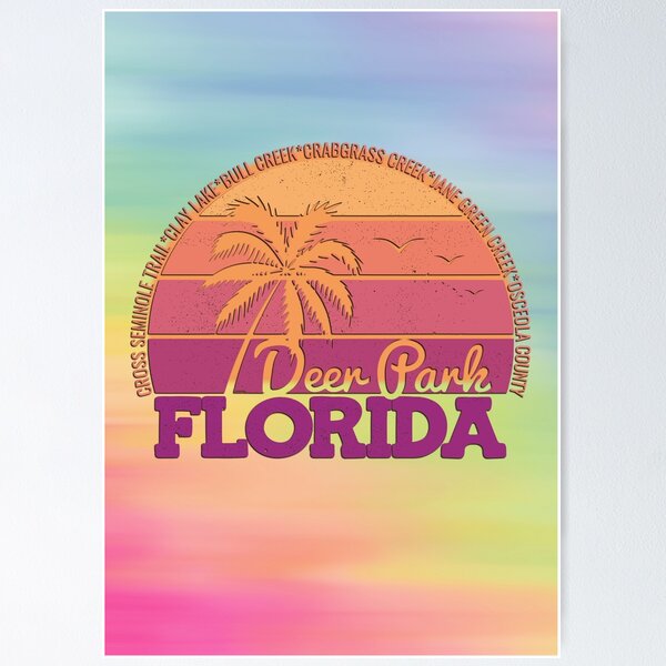 Item preview, Deer Park Florida Sunset Retro Vintage Local Pride Logo designed and sold by CRHPOD20.