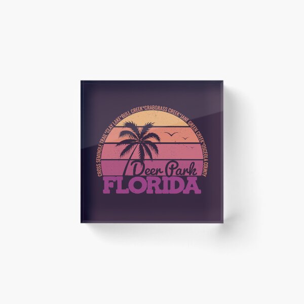 Item preview, Deer Park Florida Sunset Retro Vintage Local Pride Logo designed and sold by CRHPOD20.