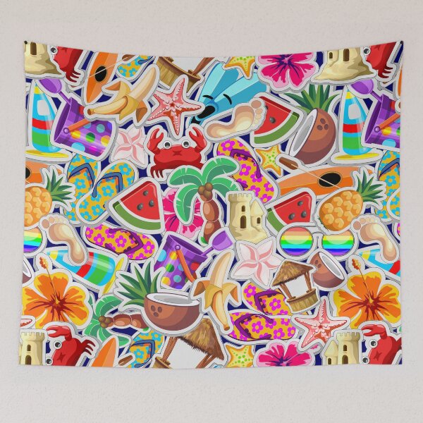 Item preview, Summer vibes Joyful Elements Stickers Design designed and sold by BluedarkArt.