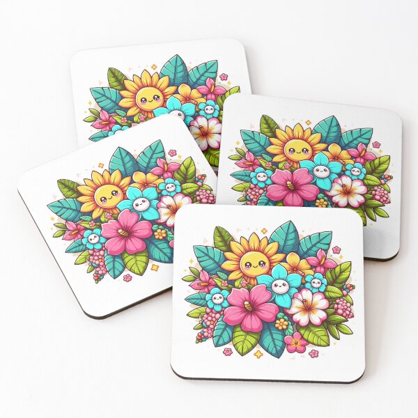 Item preview, Cute and Happy Flowers designed and sold by Ederson D'Mind.