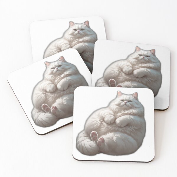 Item preview, Fluffy White Cat Lying Down - Cute, Playful, and Adorable Oversized Feline with Soft Fur designed and sold by ShopWithDreams.