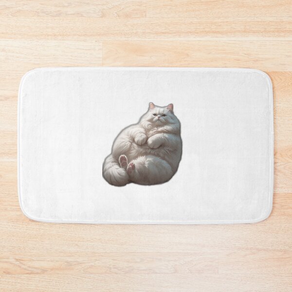 Item preview, Fluffy White Cat Lying Down - Cute, Playful, and Adorable Oversized Feline with Soft Fur designed and sold by ShopWithDreams.