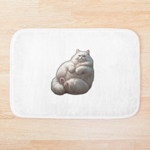 Item preview, Fluffy White Cat Lying Down - Cute, Playful, and Adorable Oversized Feline with Soft Fur designed and sold by ShopWithDreams.