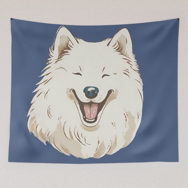 Item preview, Watercolour Laughing Samoyed designed and sold by TheresaNicole.
