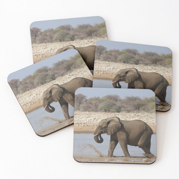 Item preview, Elephant in a waterpool in Etosha designed and sold by Proud & Pretty Wildlife Photography.