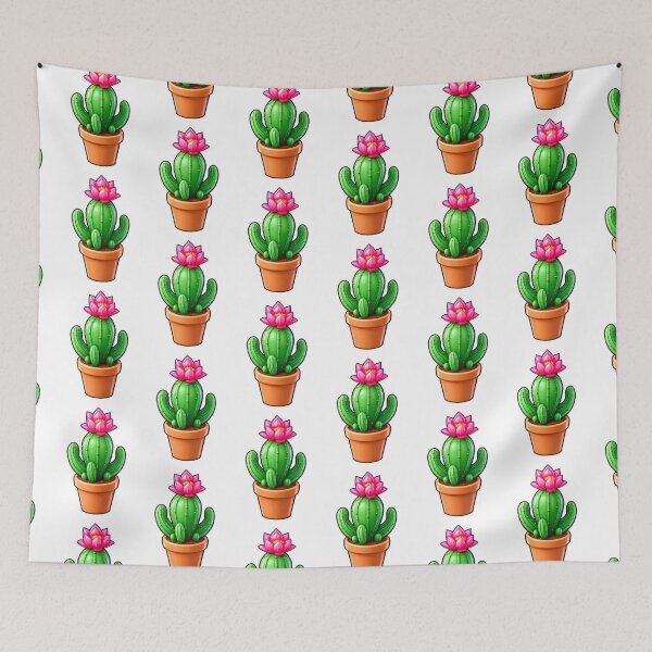 Item preview, Colorful Cactus with Pink Flower designed and sold by Fikuall.