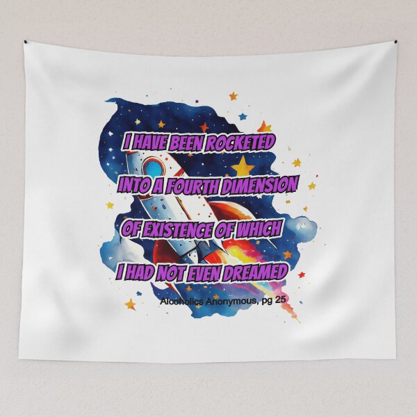 Item preview, "Rocketed Into the Fourth Dimension – Big Book Quote Art" designed and sold by Building60media.