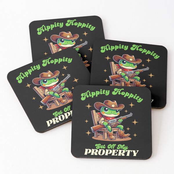 Item preview, Funny Cowboy Frog with Gun – "Hippity Hoppity Get Off My Property" designed and sold by Kawaii-n-Spice.