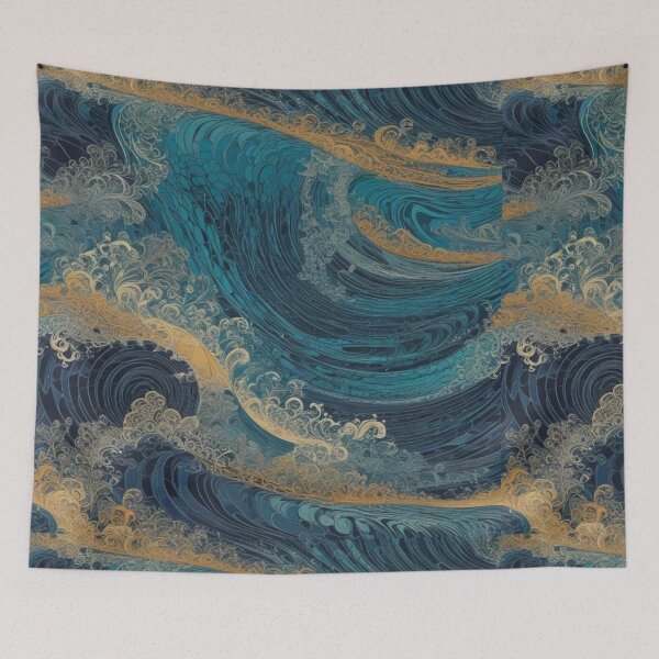 Item preview, Golden Tides in Teal designed and sold by kalvey64.