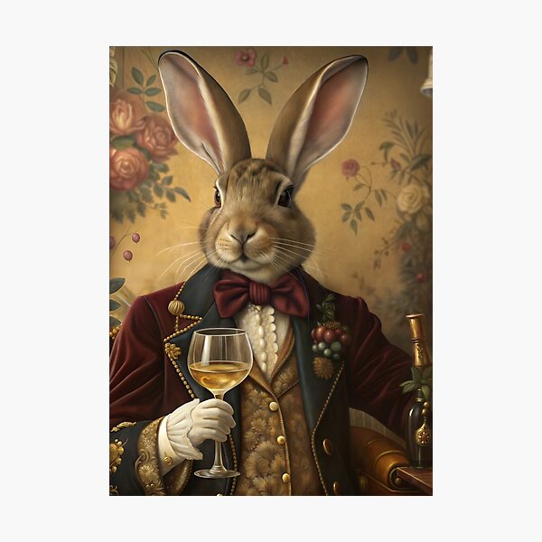Item preview, Rabbit Vintage Suit Bow Tie Wine Glass Gentleman Hare designed and sold by NuttyAnimals.