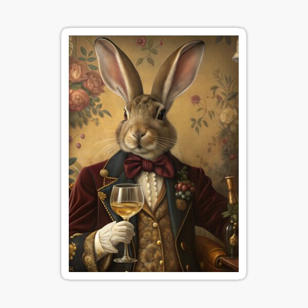 Item preview, Rabbit Vintage Suit Bow Tie Wine Glass Gentleman Hare designed and sold by NuttyAnimals.