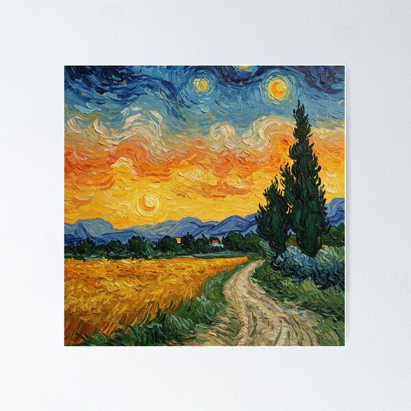 Item preview, Wheatfield with Cypress designed and sold by CreativeDomain.