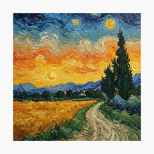 Item preview, Campo de trigo con cipreses designed and sold by CreativeDomain.