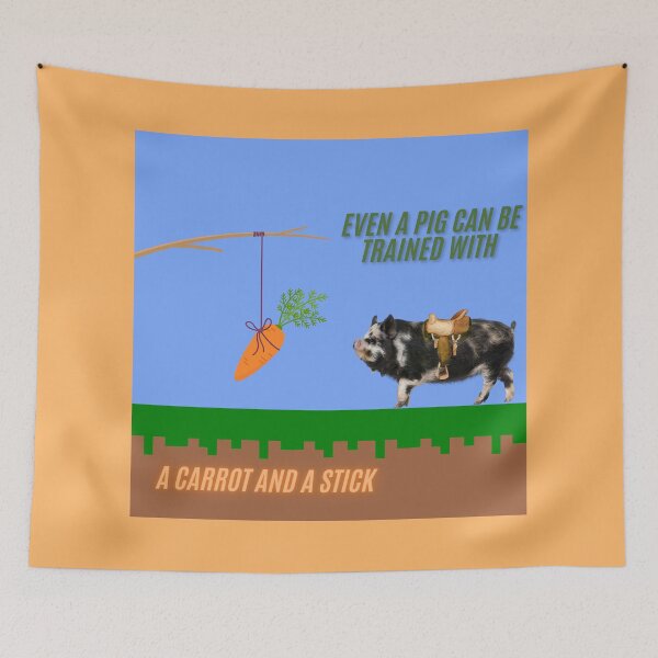 Item preview, Piggy Chasing the Carrot designed and sold by EclecticKrys.