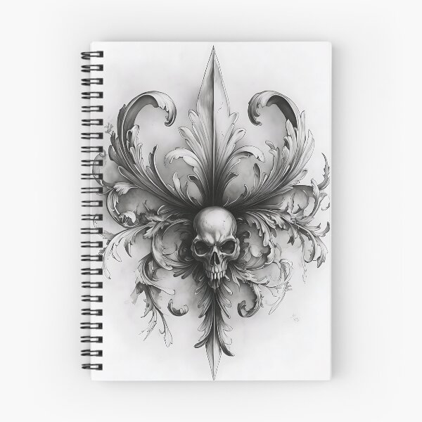 Item preview, Fleur de lis: Pen and Ink Skull designed and sold by NOLA Fleur de lis.