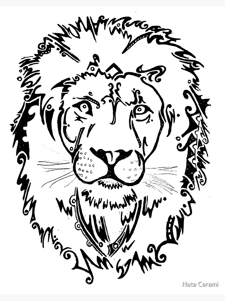 "Tribal Lion" Sticker by Nate-Cerami | Redbubble