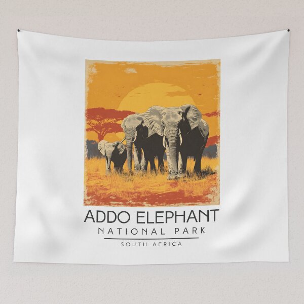Item preview, A Vintage Illustration of Addo Elephant National Park - South Africa designed and sold by GoodOldVintage.