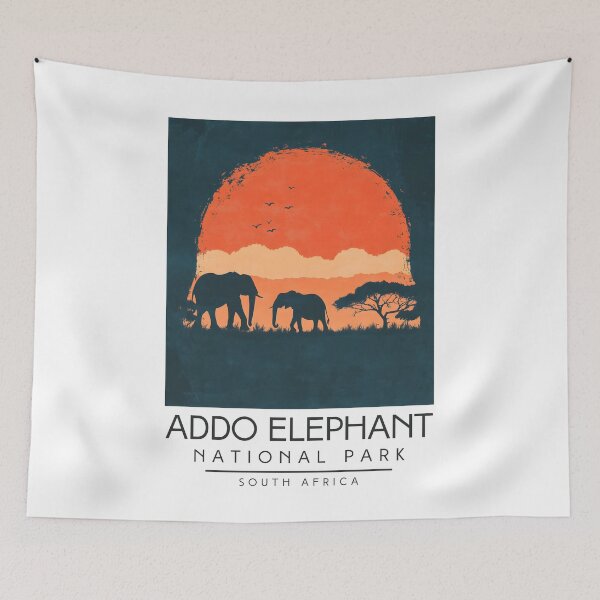 Item preview, A Vintage Illustration of Addo Elephant National Park - South Africa designed and sold by GoodOldVintage.