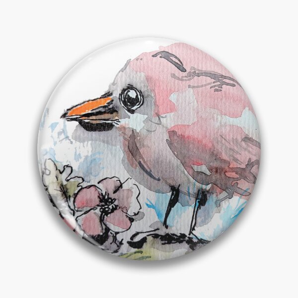 Item preview, Loosely painted pink bird designed and sold by Kara Draws.