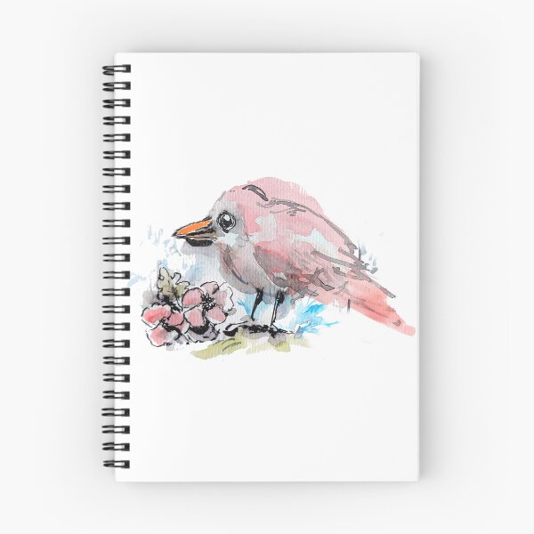 Item preview, Loosely painted pink bird designed and sold by Kara Draws.