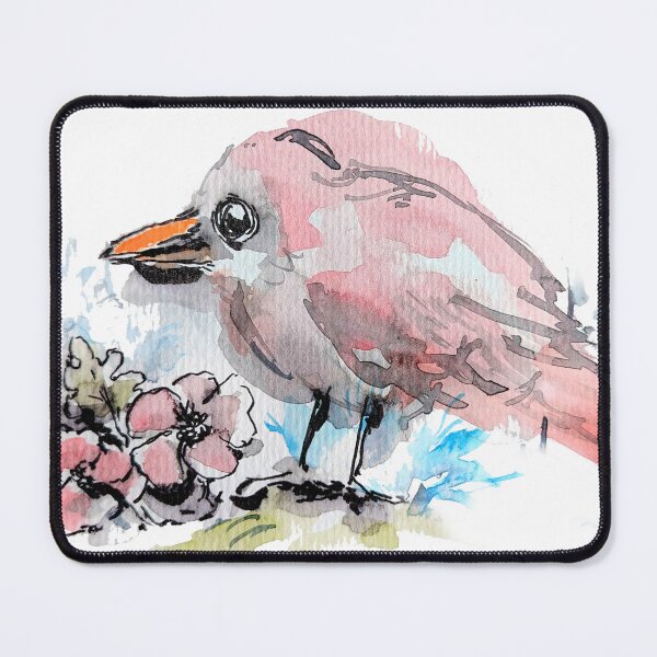 Item preview, Loosely painted pink bird designed and sold by Kara Draws.