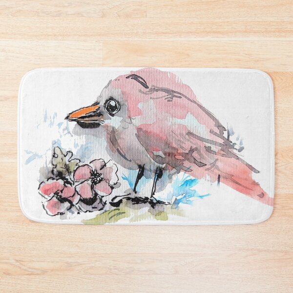 Item preview, Loosely painted pink bird designed and sold by Kara Draws.
