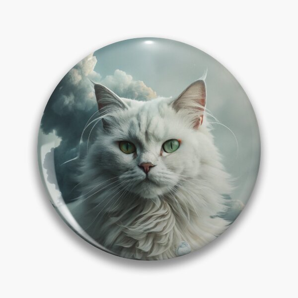 Item preview, white fluffy cat cloud formations ethereal quality designed and sold by NuttyAnimals.